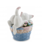  Фигурка "Котенок в корзине с цветами" (Pavone)